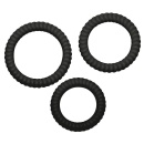 Lust 3 Cock Rings black – zestaw 3 silikonowych pierścieni uciskowych na prącie o średnicach 2,6 / 3,0 / 3,5 cm - 3