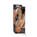 Stroker Sofia Mocha - otwarty, teksturowany kanał z wibrującym bulletem, długość użytkowa ok. 20 cm - 2