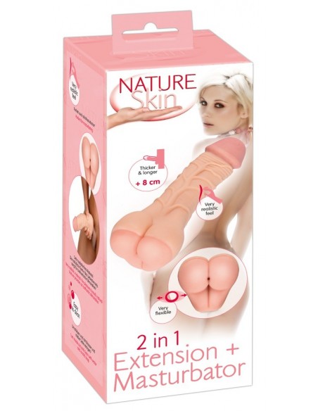 Nature Skin 2In1 Extension+Mas - Masturbatory i Sztuczne pochwy - 1