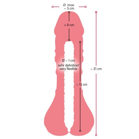 Przedłużka penisa i masturbator 2w1 Nature Skin 2in1 Extension+Mas, TPE, 21 cm - 9