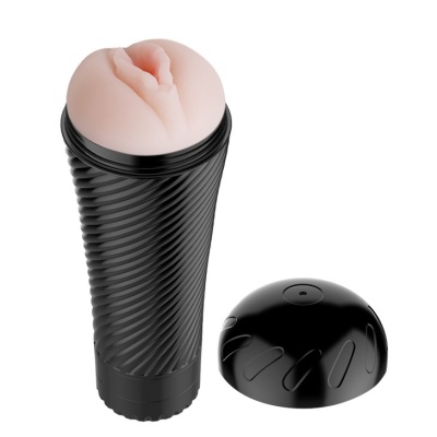 Masturbator Pink Pussy 23 cm z wibracją - 1 2