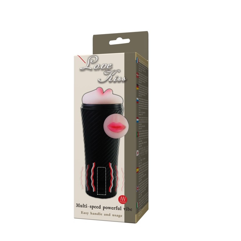 Masturbator Love Kiss Vibrating 23×8,6 cm - 7