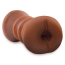 Masturbator PET Flip Me Over Brown – manualny TPE z dwoma ujściami i regulacją uścisku, 14,8 cm - 3