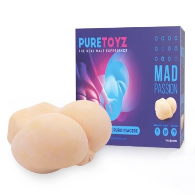 Masturbator realistyczny Mad Passion z pochwą i analem, 20 cm, cielisty - 1
