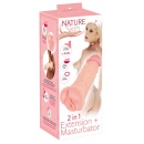 Masturbator i przedłużka 2 w 1 Nature Skin — elastyczny tunel stymulujący z TPE, długość całkowita 22,1 cm, głębokość wkładania - 1
