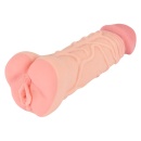 Masturbator i przedłużka 2 w 1 Nature Skin — elastyczny tunel stymulujący z TPE, długość całkowita 22,1 cm, głębokość wkładania - 2