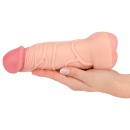 Masturbator i przedłużka 2 w 1 Nature Skin — elastyczny tunel stymulujący z TPE, długość całkowita 22,1 cm, głębokość wkładania - 4