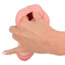 Masturbator i przedłużka 2 w 1 Nature Skin — elastyczny tunel stymulujący z TPE, długość całkowita 22,1 cm, głębokość wkładania - 8