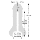 Masturbator i przedłużka 2 w 1 Nature Skin — elastyczny tunel stymulujący z TPE, długość całkowita 22,1 cm, głębokość wkładania - 9