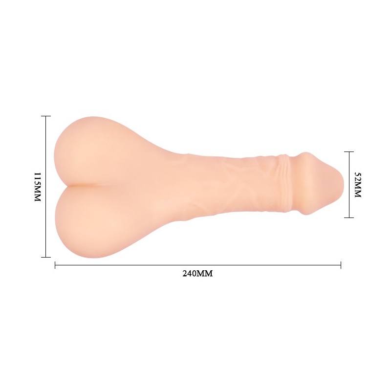 Masturbator Bigger Man Plus z realistycznym kanałem analnym - miękki TPR, 24 cm - 5