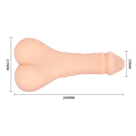 Masturbator Bigger Man Plus z realistycznym kanałem analnym - miękki TPR, 24 cm - 5