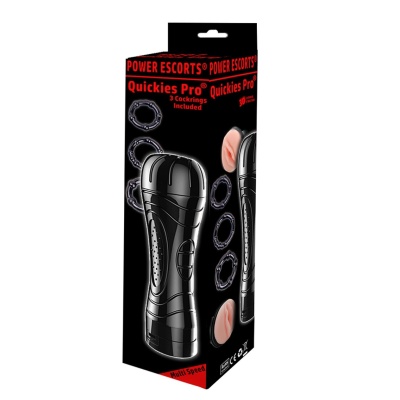 Masturbator wibrujący Quickes Pro 27 cm czarny - 1 2