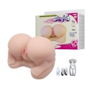 Masturbator PUSSY & ASS HOLE z dwoma kanałami i wibracjami - 1