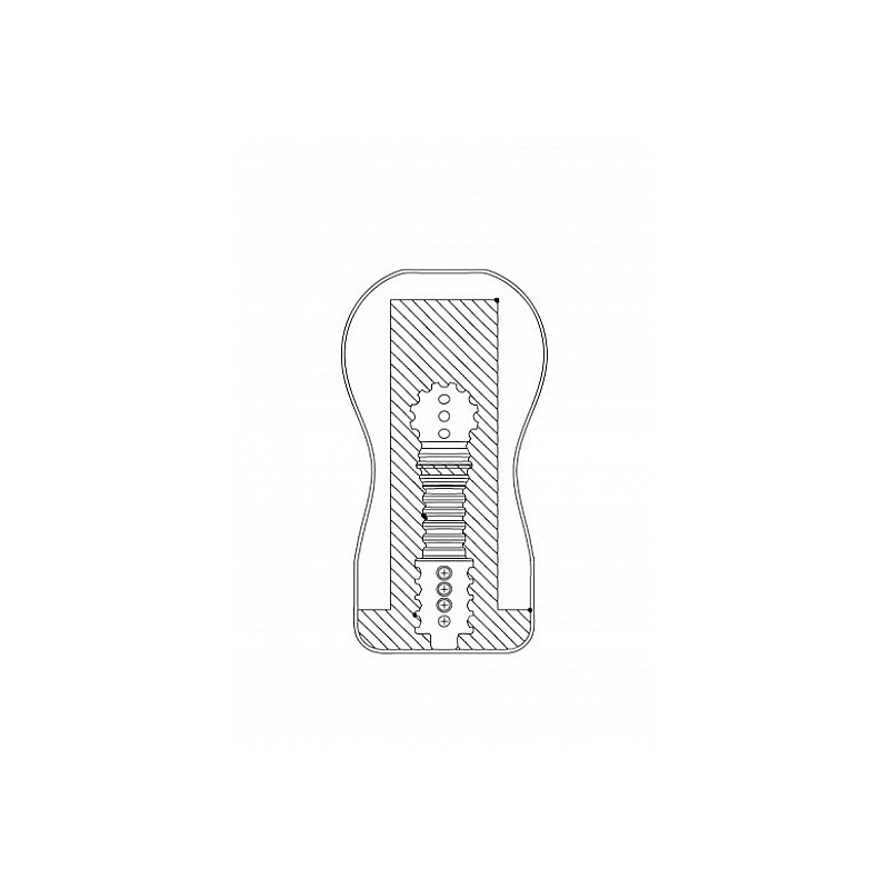 Masturbator Easy Rider Vaginal - manualny, miękka komora silikonowa z grzbietami, 15,7 cm, śr. 6,5 cm - 3