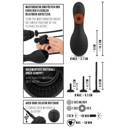 Masturbator dla żołędzi Glans Masturbation w.3Di z 10 trybami wibracji i 3 dylatatorami, 14,2 cm - 7