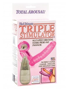 Wibrujący Strapon Ultimate Triple Stimulator - Strap-ony, dilda na pasku z wibracją - 1 2