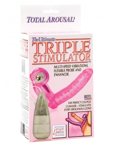 Wibrujący Strapon Ultimate Triple Stimulator - Strap-ony, dilda na pasku z wibracją - 2