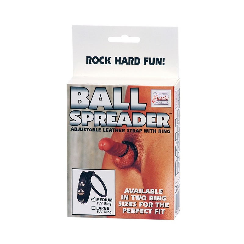 Skórzany rozpieracz moszny Medium Leather Ball Spreader z regulowaną opaską i pierścieniem 5 cm - 2
