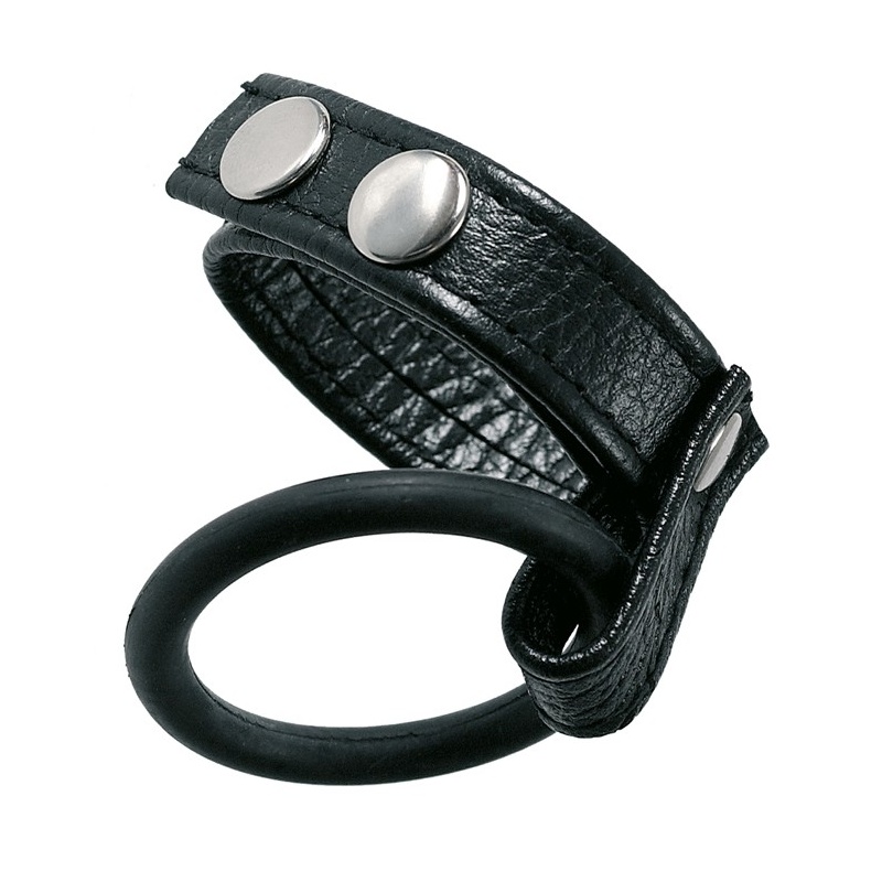 Skórzany rozpieracz moszny Medium Leather Ball Spreader z regulowaną opaską i pierścieniem 5 cm - 1