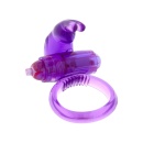 Wibrujący pierścień na penisa Rabbit Vibrating Cockring Purple - elastyczny silikonowy stymulator łechtaczki, 3 prędkości i 4 wz - 1