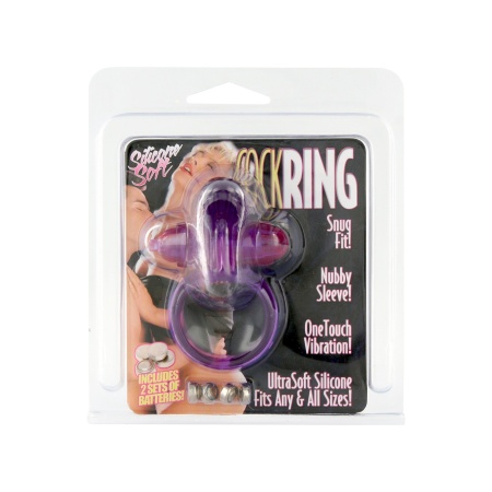 Wibrujący pierścień na penisa Rabbit Vibrating Cockring Purple - elastyczny silikonowy stymulator łechtaczki, 3 prędkości i 4 wz - 2