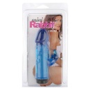 Mini Rabbit Vibrator Blue - kieszonkowy wibrator PVC/ABS z wypustkami, stymulatorem łechtaczki i zasilaniem 2×AAA - 1