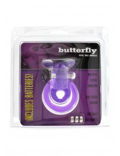 Pierścień na penisa z wibracjami COCK/BALL BUTTERFLY JELLY - Pierścienie erekcyjne wibrujące - 1 2