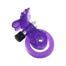 Butterfly Purple – podwójny pierścień erekcyjny z wibrującym stymulatorem łechtaczki (średnica 5,8 cm) - 1