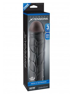 Stymulator-FX MEGA 3"""" EXTENSION BLACK - Przedłużki i nakładki na penisa - 1 2