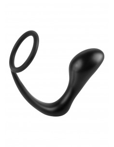 Plug-ASS-GASM COCKRING PLUG BLACK - Korki analne silikonowe - 1 2