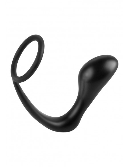 Plug-ASS-GASM COCKRING PLUG BLACK - Korki analne silikonowe - 2