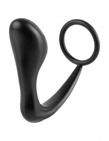 Plug-ASS-GASM COCKRING PLUG BLACK - Korki analne silikonowe - 3