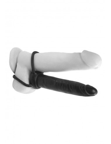 Dildo Do Podwójnej Penetracji Double Trouble Black - Strap-ony, dilda na pasku bez wibracji - 3