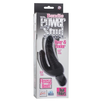 Wibrator podwójny Stud Over & Under z elastycznymi wałami 14 cm i 9 cm - 1 2