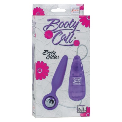 Wibrujący korek analny Booty Glider 9,5 cm z wyjmowanym stymulatorem - 1