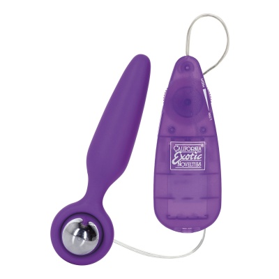 Wibrujący korek analny Booty Glider 9,5 cm z wyjmowanym stymulatorem - 1 2