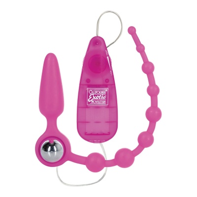 Booty Double Dare – korek analny z wibrującymi koralikami 21 cm - 1 2