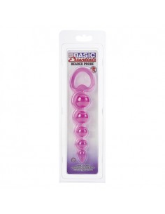 Plug/kulki-BASIC ESSENTIALS BEADED PROBE PINK - Kulki analne, koraliki analne - 1 2