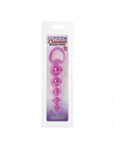 Plug/kulki-BASIC ESSENTIALS BEADED PROBE PINK - Kulki analne, koraliki analne - 2