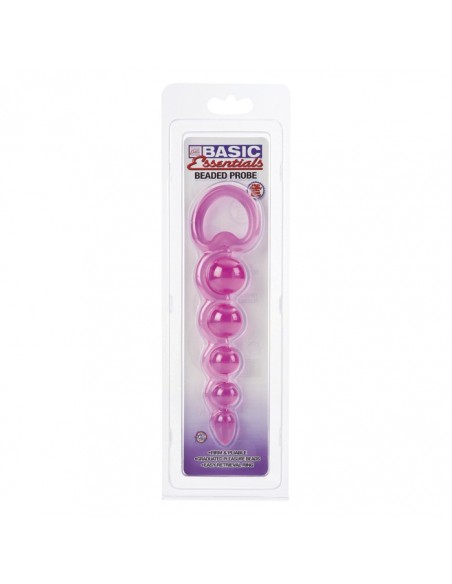 Plug/kulki-BASIC ESSENTIALS BEADED PROBE PINK - Kulki analne, koraliki analne - 2