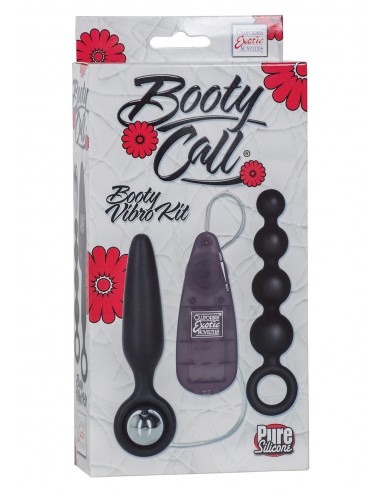 Plug/vibr-BOOTY CALL BOOTY VIBRO KIT BLACK - Kulki i korki analne wibrujące - 2
