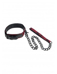 BDSM Scandal Collar With Leash - Chokery, obroże i smycze - 1 2