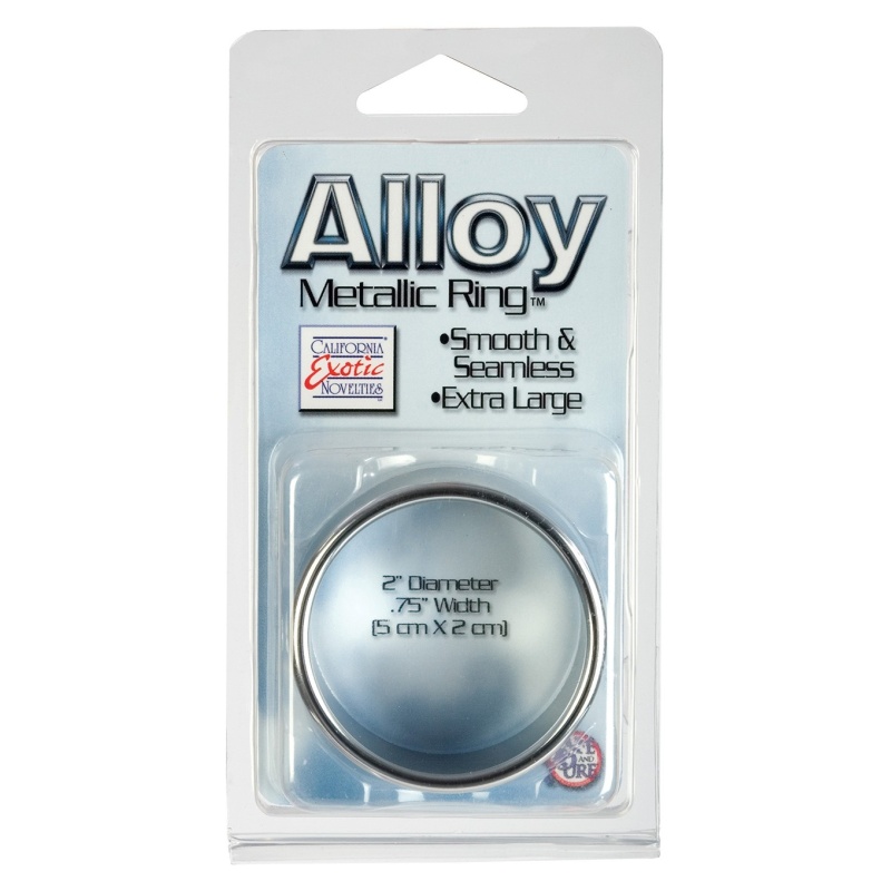 Pierścień Erekeyjny Metalowy Alloy Metallic Ring XL Silver - Bezszwowa Obręcz, Rozmiar XL, Produkt Mechaniczny Bez Zasilania - 2