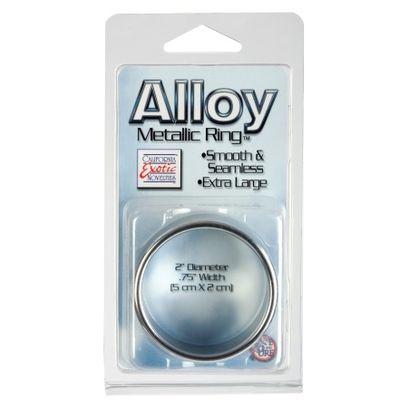 Pierścień Erekeyjny Metalowy Alloy Metallic Ring XL Silver - Bezszwowa Obręcz, Rozmiar XL, Produkt Mechaniczny Bez Zasilania - 2
