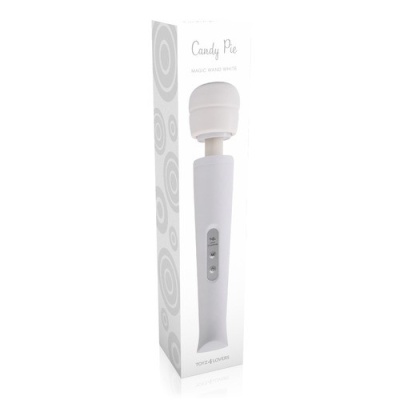 Masażer intymny Candy Pie Wand – biały, kompaktowy - 1 2