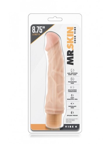 Wibrator-MR. SKIN COCK VIBE VIBE 6 BEIGE - Dilda realistyczne - 2