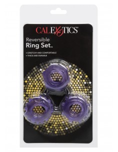 Zestaw pierścieni na penisa REVERSIBLE RING SET PURPLE - Pierścienie erekcyjne niewibrujące - 1 2