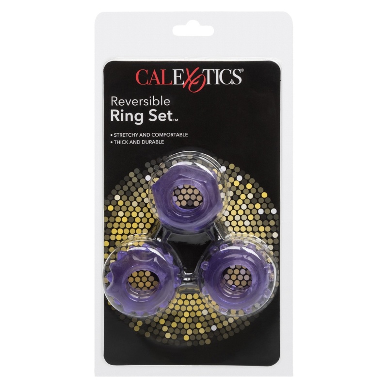 Zestaw odwracalnych pierścieni erekcyjnych Reversible Ring Set Purple TPE 4–5 cm - 2