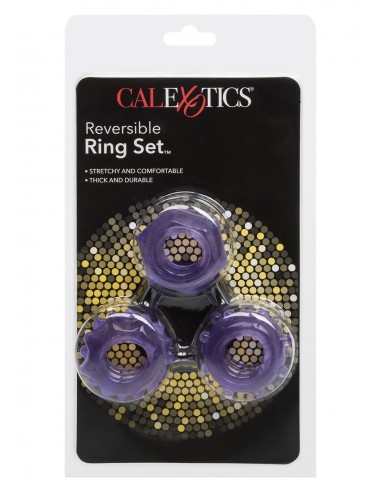 Zestaw pierścieni na penisa REVERSIBLE RING SET PURPLE - Pierścienie erekcyjne niewibrujące - 2