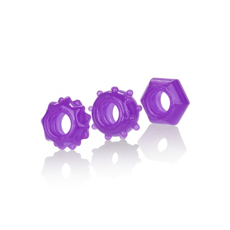 Zestaw odwracalnych pierścieni erekcyjnych Reversible Ring Set Purple TPE 4–5 cm - 1